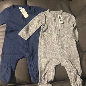Old Navy Kids Footies - Navy and Heather Gray